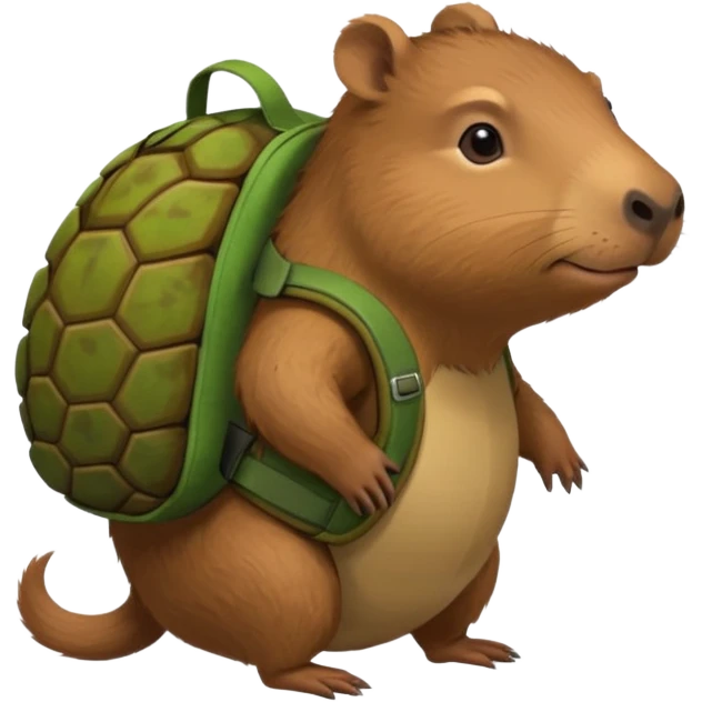 Capibara con mochila de tortuga  emoji