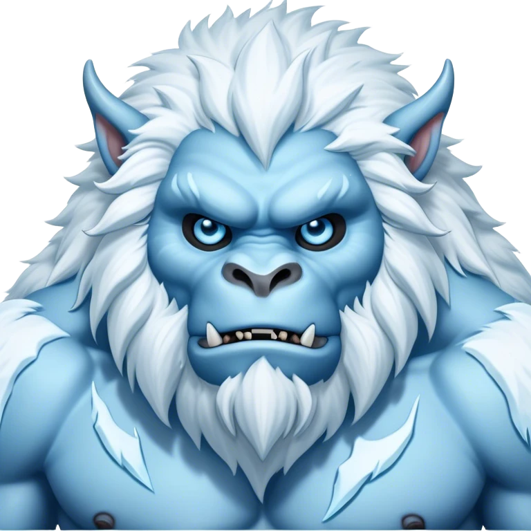 Cinematic Realistic WoW Yeti Portrait, depicted as a majestic, colossal creature of the frozen wilds, with thick, shaggy fur in pristine icy white and subtle pale blue highlights. His powerful, muscular frame and piercing ice-blue eyes exude ancient wisdom and raw strength. Rendered with lifelike texture and natural frosty lighting, high shine, noble and imposing, capturing the essence of a legendary yeti guardian. emoji