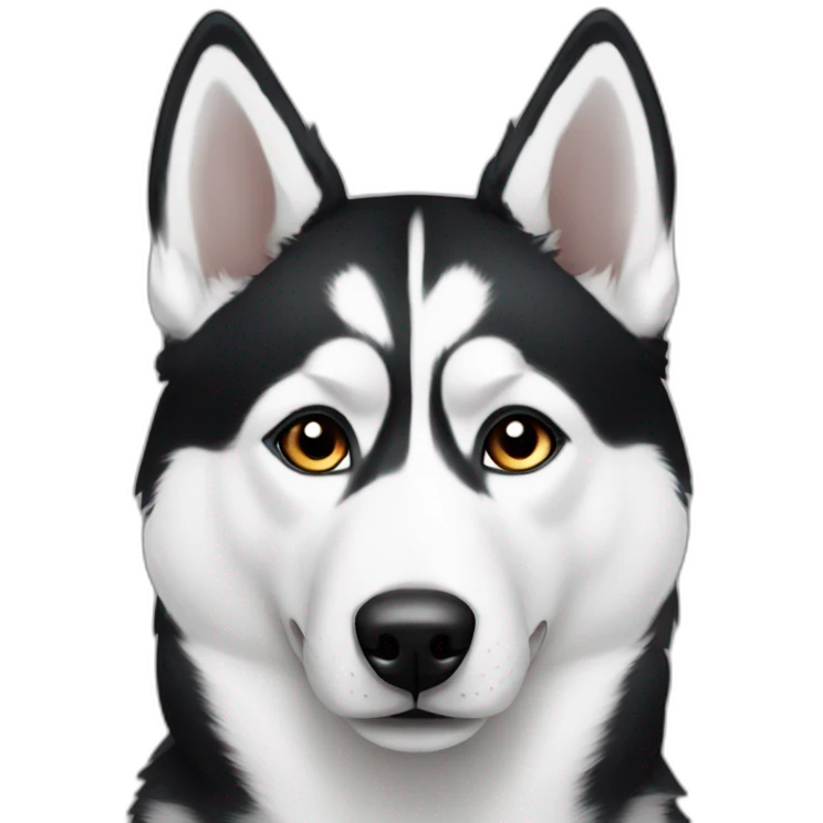 black and white husky no black under eyes emoji