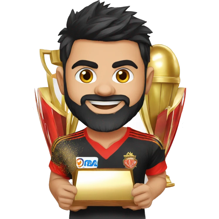 virat kohli with ipl trophy for rcb emoji