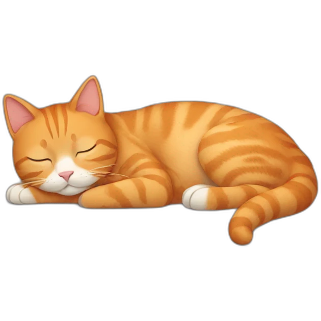 a ginger cat sleeping emoji