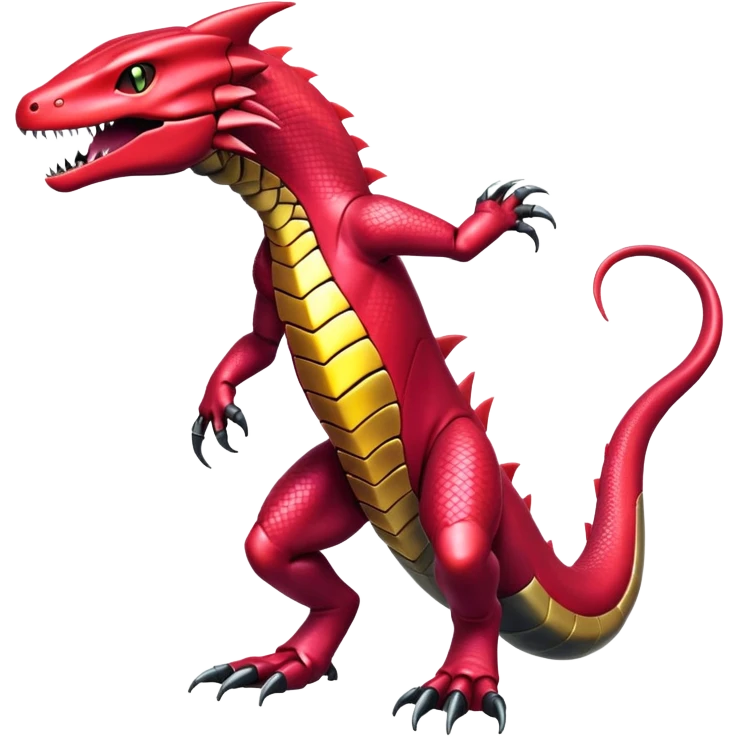 Shiny Exotic epic Salandit-Genesect-Koraidon-Fakémon-hybrid-creature (full body)  emoji