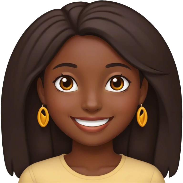 smiling dark-skinned girl portrait emoji