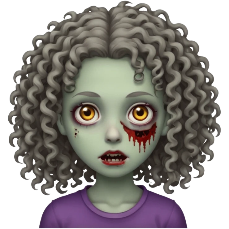 Menina zumbi cabelo cacheado  emoji