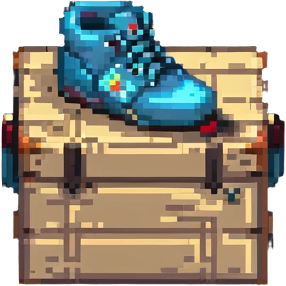 2d power up crate with shoe emoji