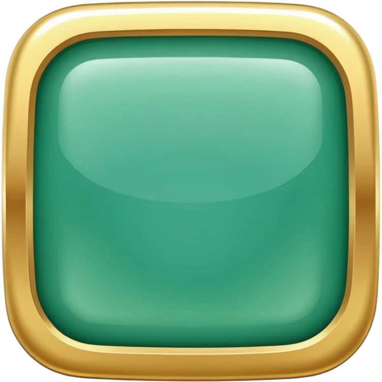 Blank Jade and gold style rounded square icon button emoji