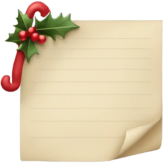 Piece of paper with a Christmas theme emoji