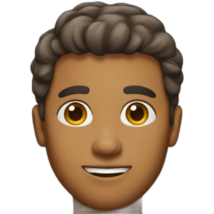 A brown man with short hair emoji