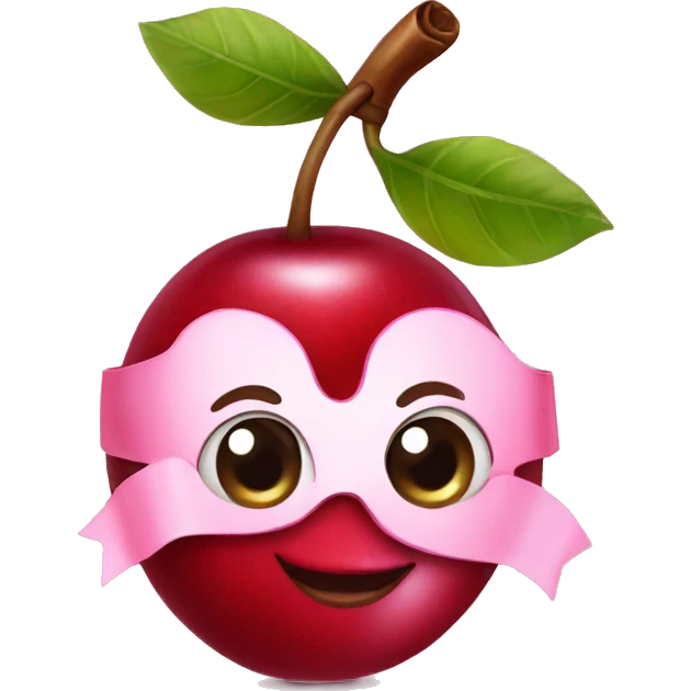 Cherries with pink bow  emoji
