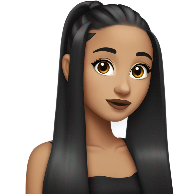 ariana grande ponytail black hair emoji