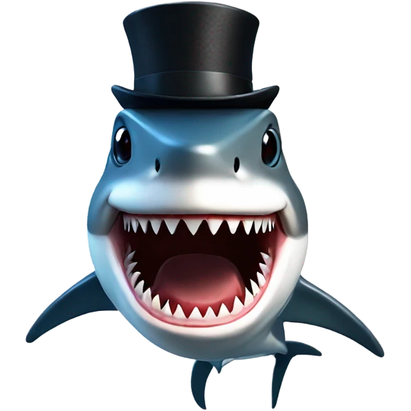 shark with tophat emoji
