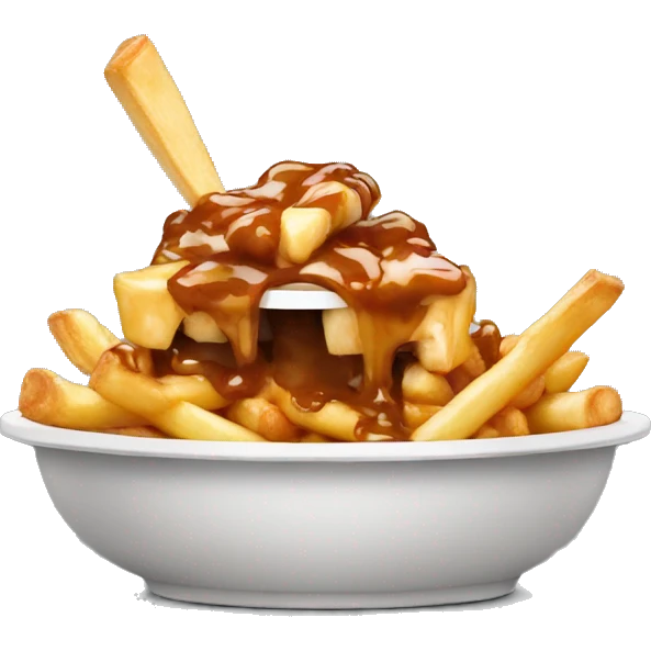 Poutine eating a poutine emoji