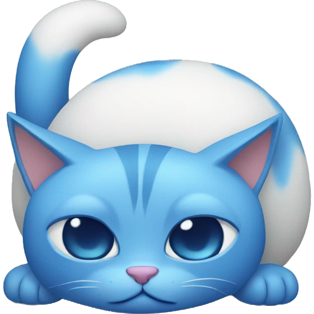 lazy blue cat with sleep eyes. emoji