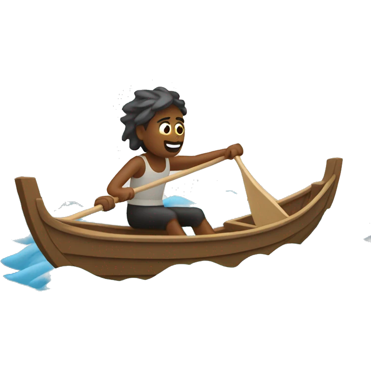 Person rowing a boat in the wind emoji