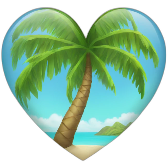 heart-shaped palm tree emoji