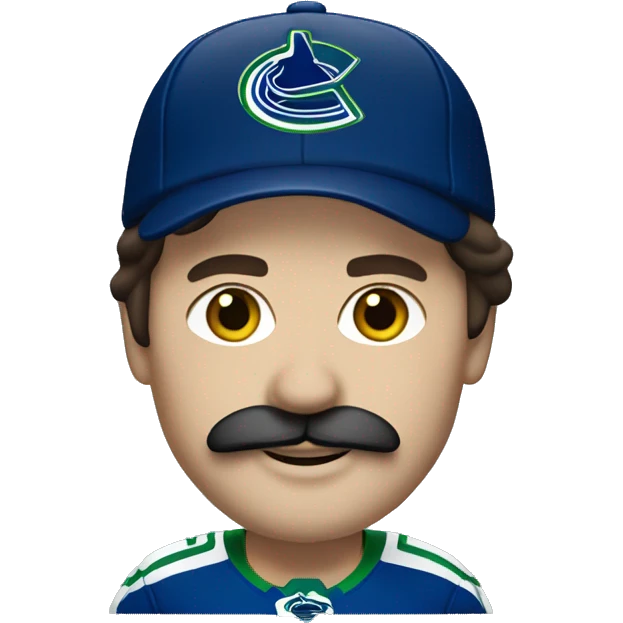 brunette vancouver Canucks fan with moustache  emoji
