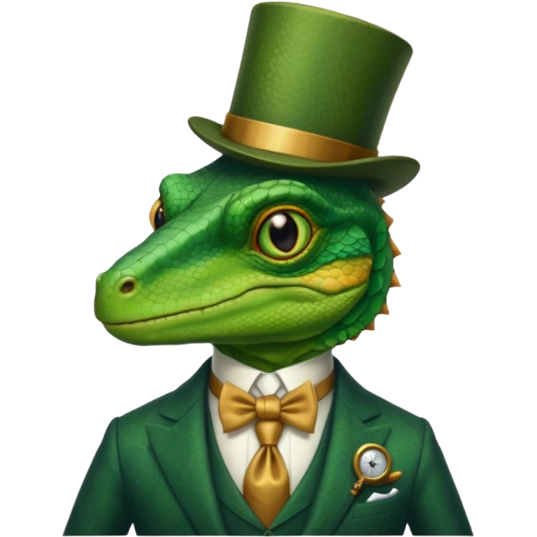rich capitalist lizard king emoji