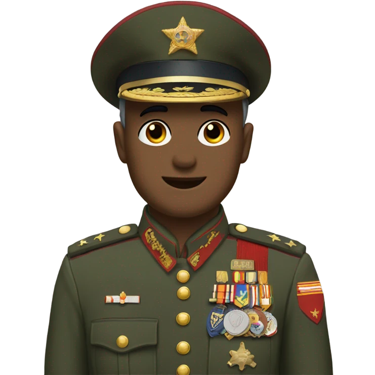 reddit logo mascot dressed as a general emoji