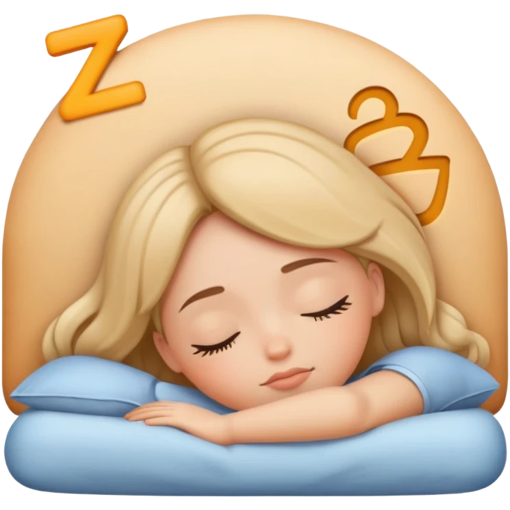 girl sleeping with ZZZ symbols above her head emoji