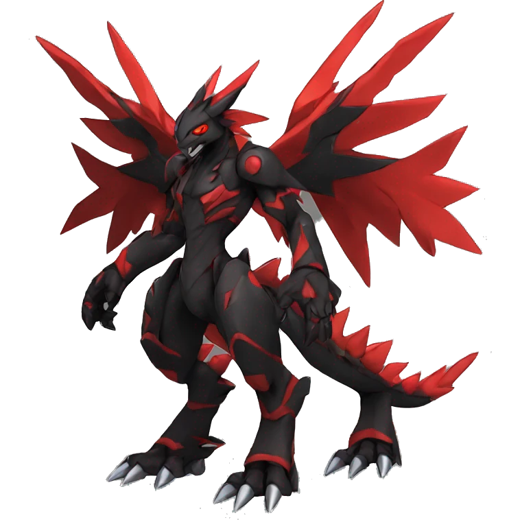  Cool Edgy Black Red godly Digimon-Fakemon full body emoji