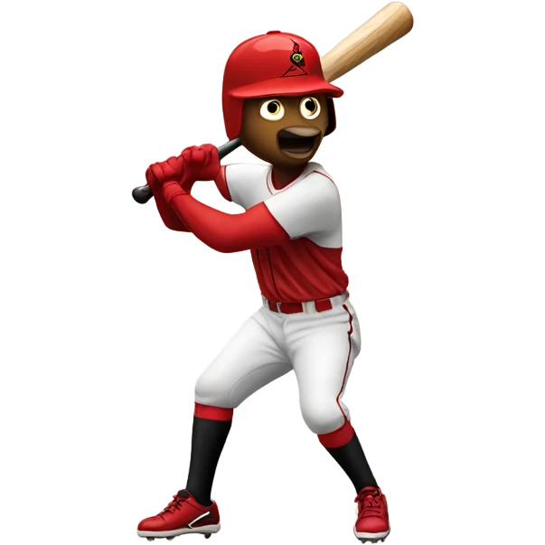 Cardinal on a baseball bat emoji