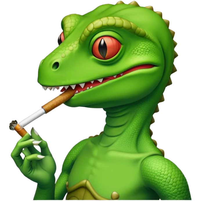 sleestak smoking a joint emoji