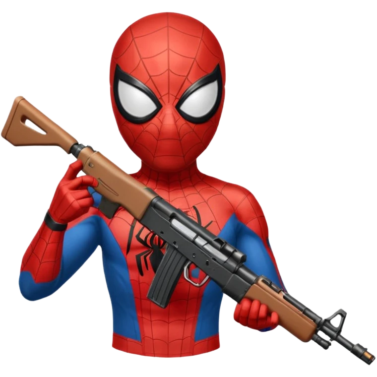 Spider-Man holding an AK-47 emoji
