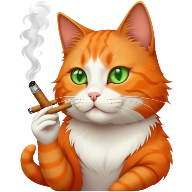 A cat smoking a blunt  emoji