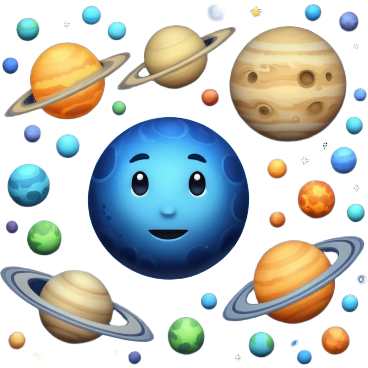 space, planets, dark blue emoji