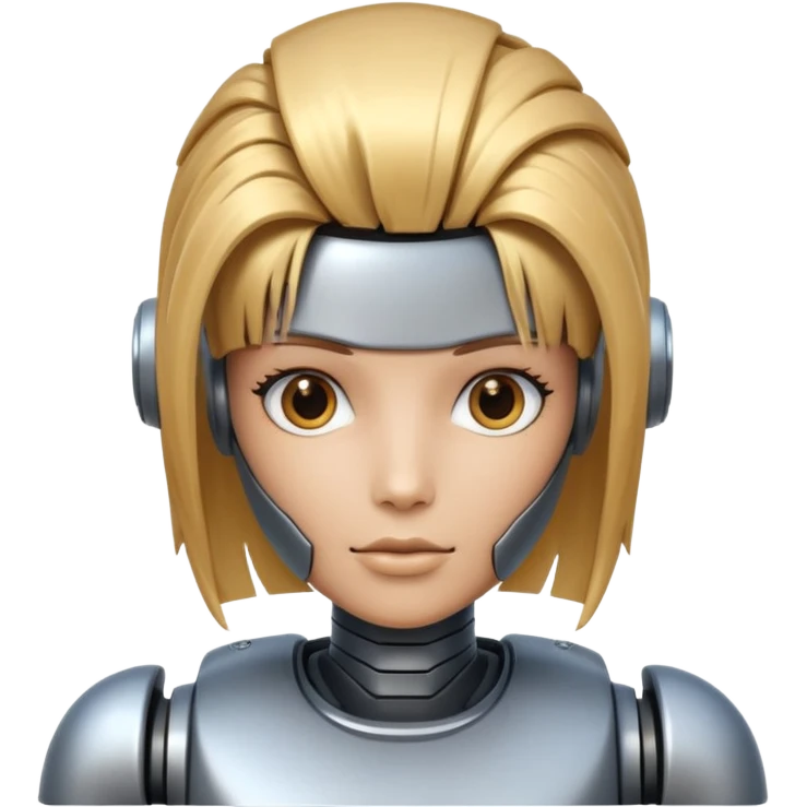 robot with hair emoji