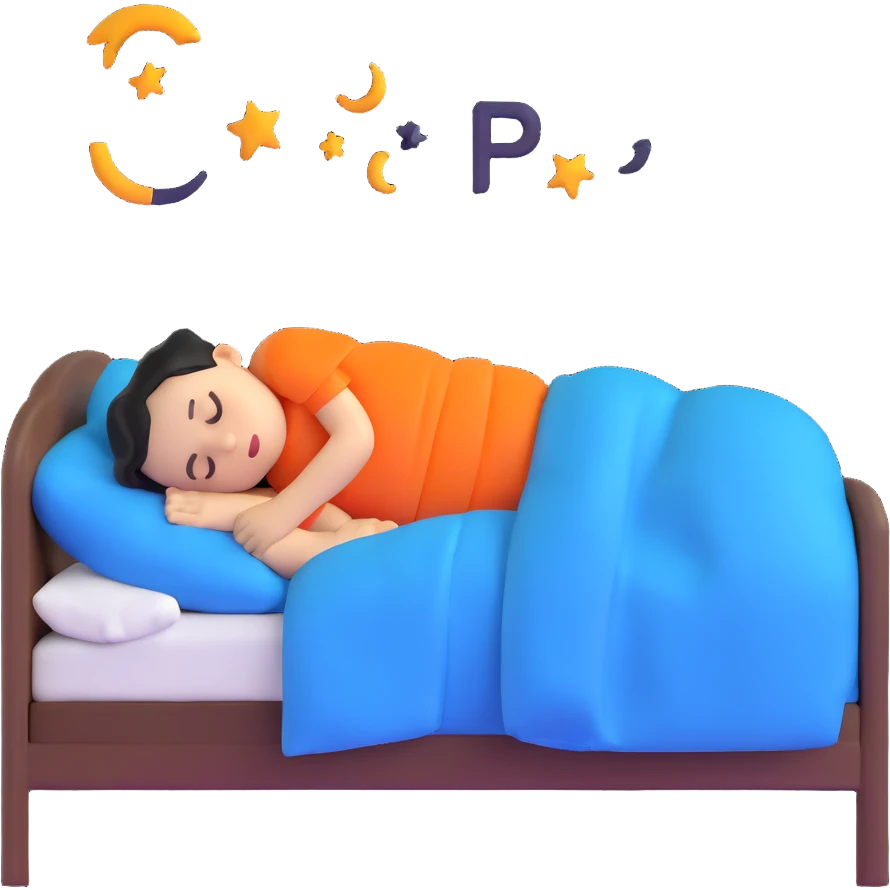 boy sleeping peacefully with Z symbols representing snoring emoji