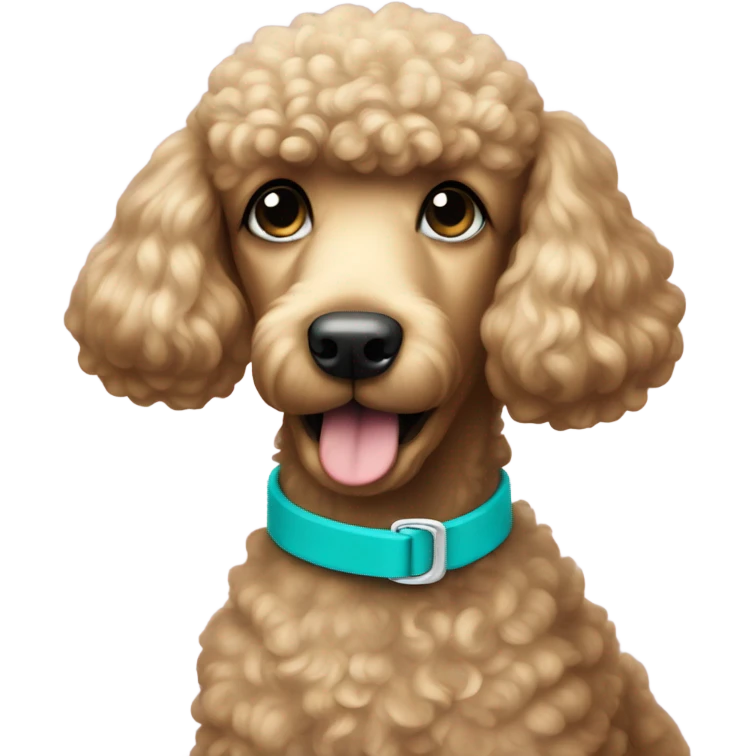 poodle with a turquoise collar emoji