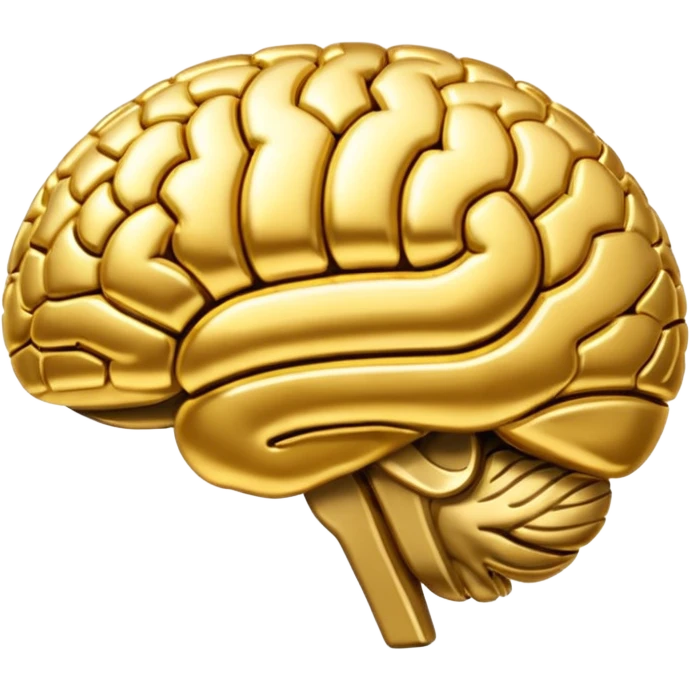 Gold brain badge emoji