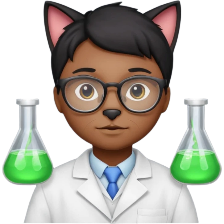 black Chemist cat emoji