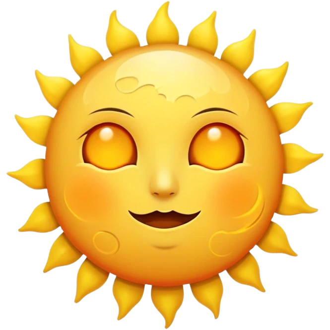 big sun with small tiny yellow moon moon beside it  emoji