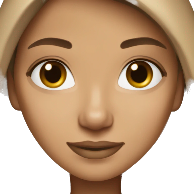 beautiful woman, straight long light brown hair, brown eyes wearing ugg shoes emoji