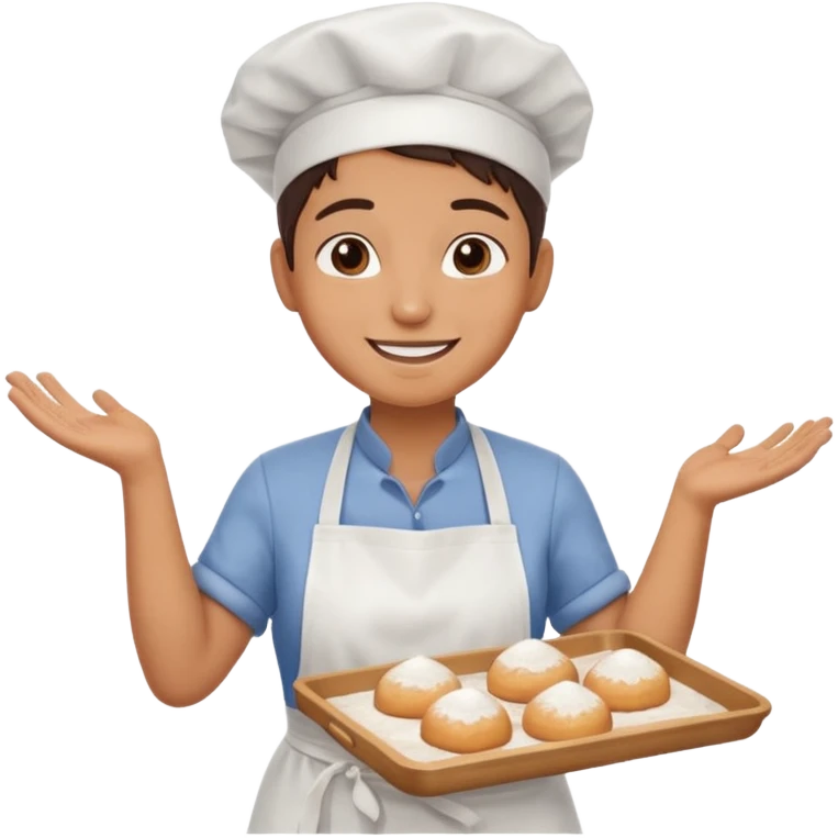 baker holding tray emoji