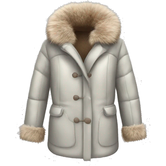 fur winter coat product, clothes, isolated emoji