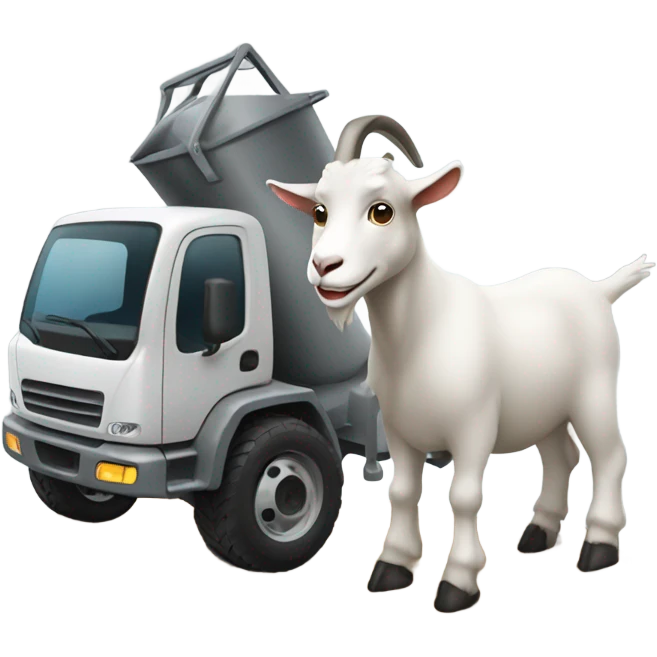 Goat with a concrete mixer emoji