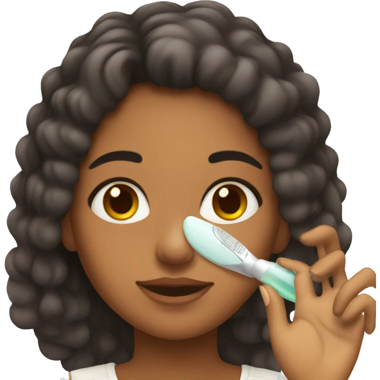 Spanish girl doing Skin care emoji