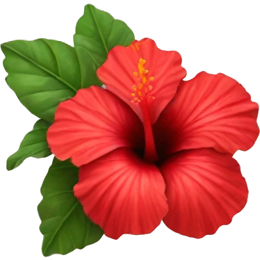 Red hibiscus flower emoji