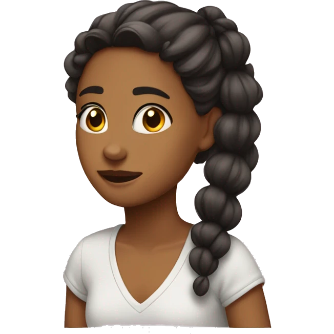 girl rocking in corner bows in hair emoji