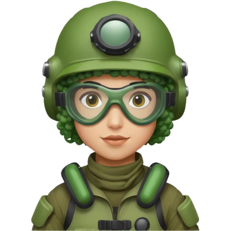 green curly haired painitball player with bi  emoji