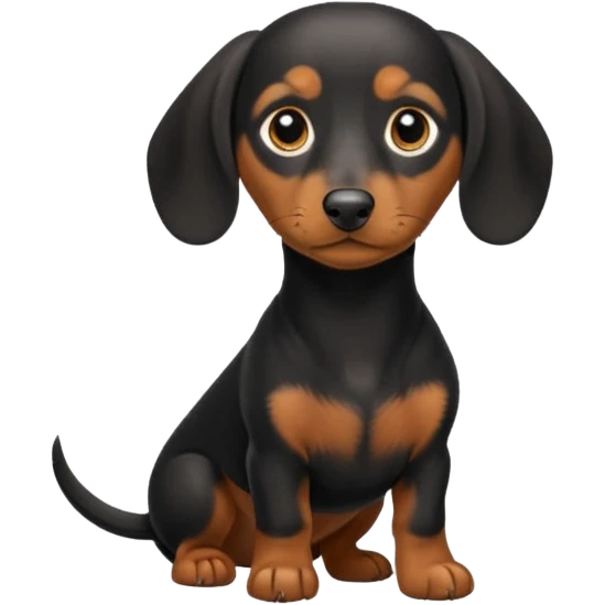 Black and tan miniature dachshund  emoji