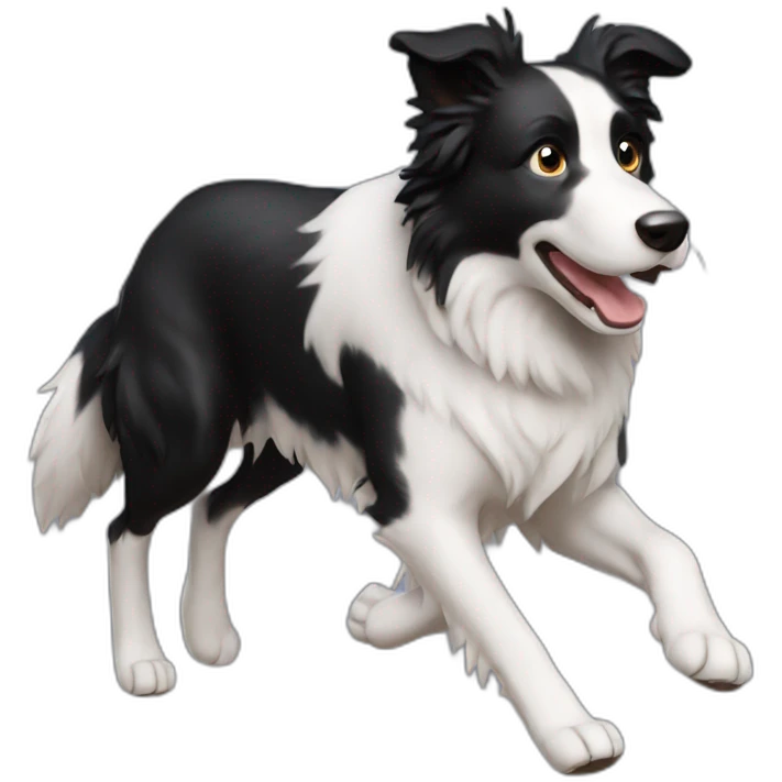 Border collie girl running emoji