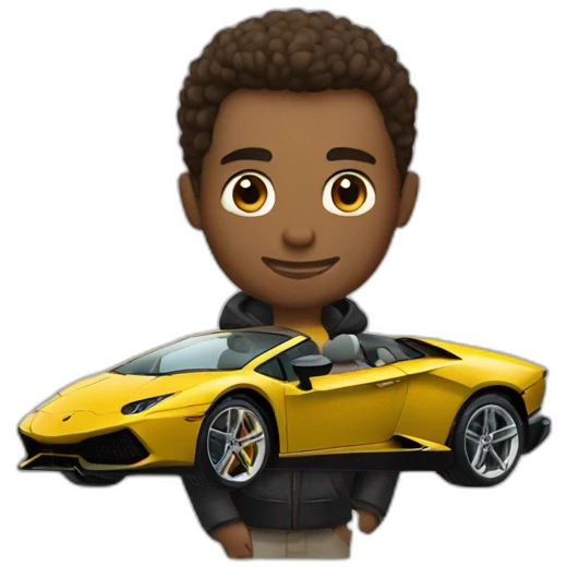 a lamborghini with arthur emoji