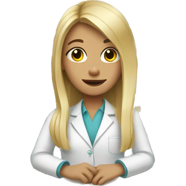 girl with blonde long flat hair working in a pharmacy emoji