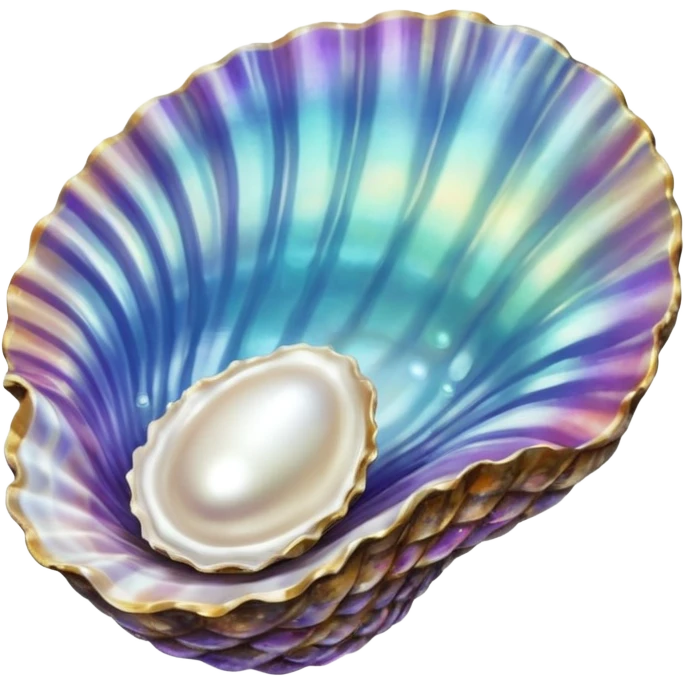 Iridescent oyster Shell with pearl emoji