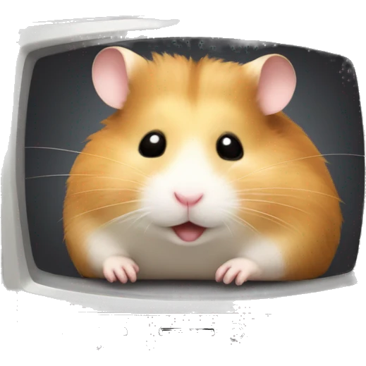 a cute hamster sleeping inside a TV set with antennae. emoji