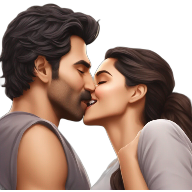 Ranbeer kiss deepika emoji